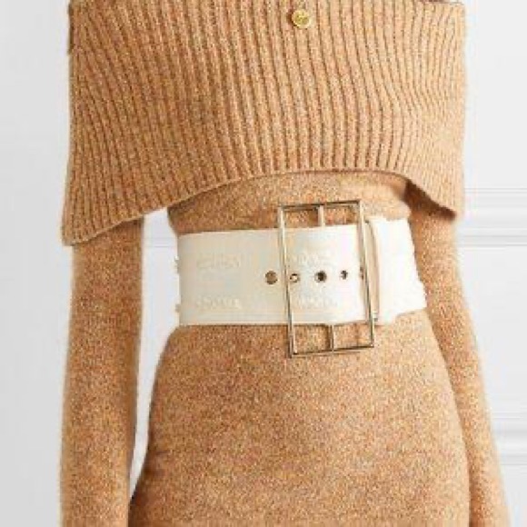 cult gaia Accessories - Cult Gaia Rhea Salt Ivory White Gold Buckle Wide Waist Belt XS-S